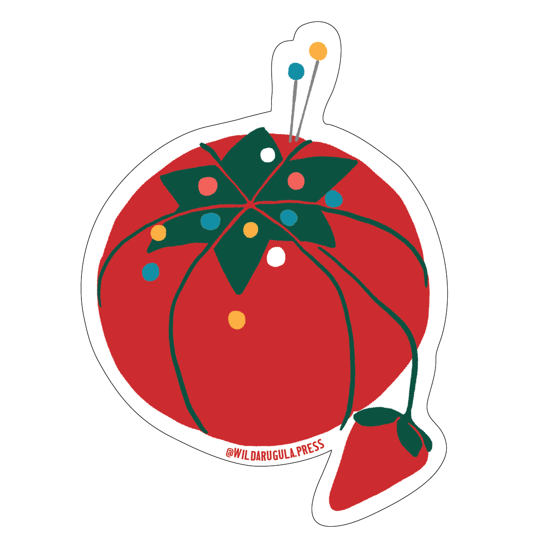 Tomato Pin Cushion Sticker