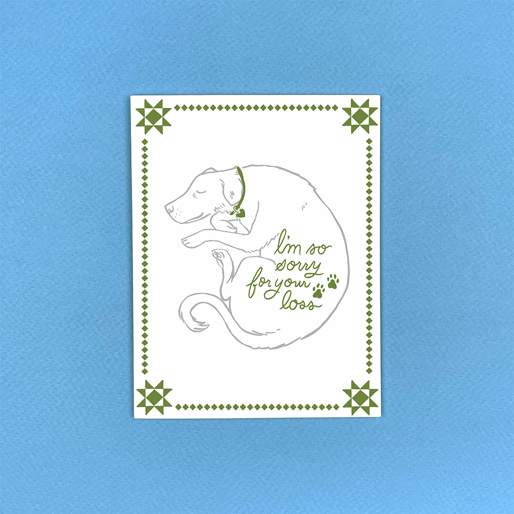Dog Quilt Sympathy Greeting Card