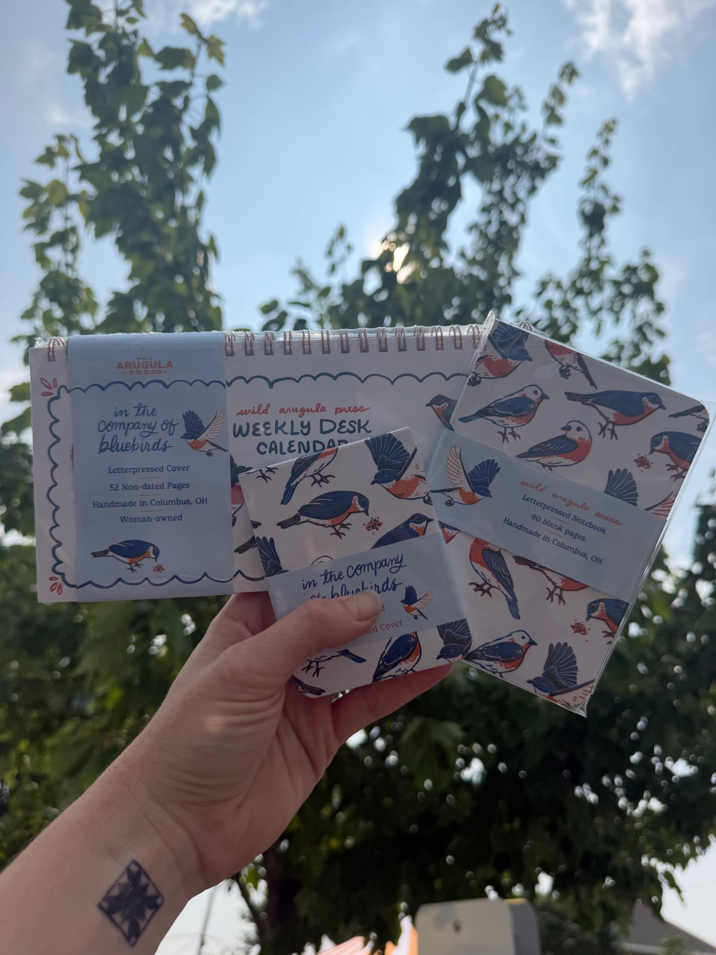 Letterpressed Bluebird notepad