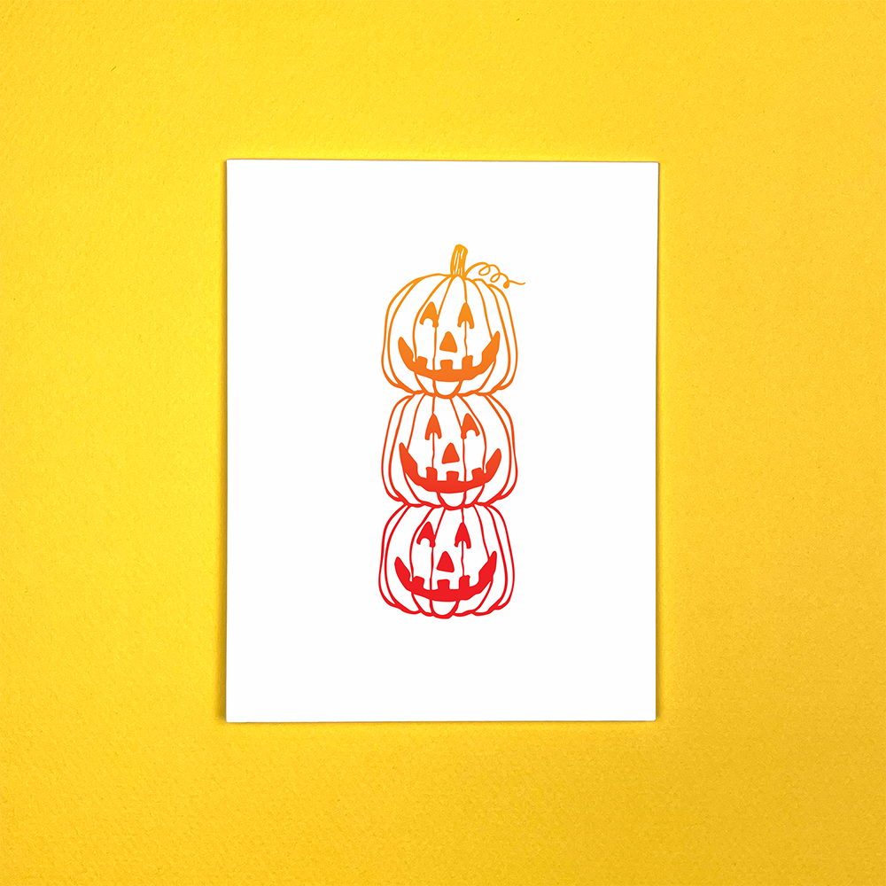 Jack-o-lantern Greeting Card - Wild Arugula Press